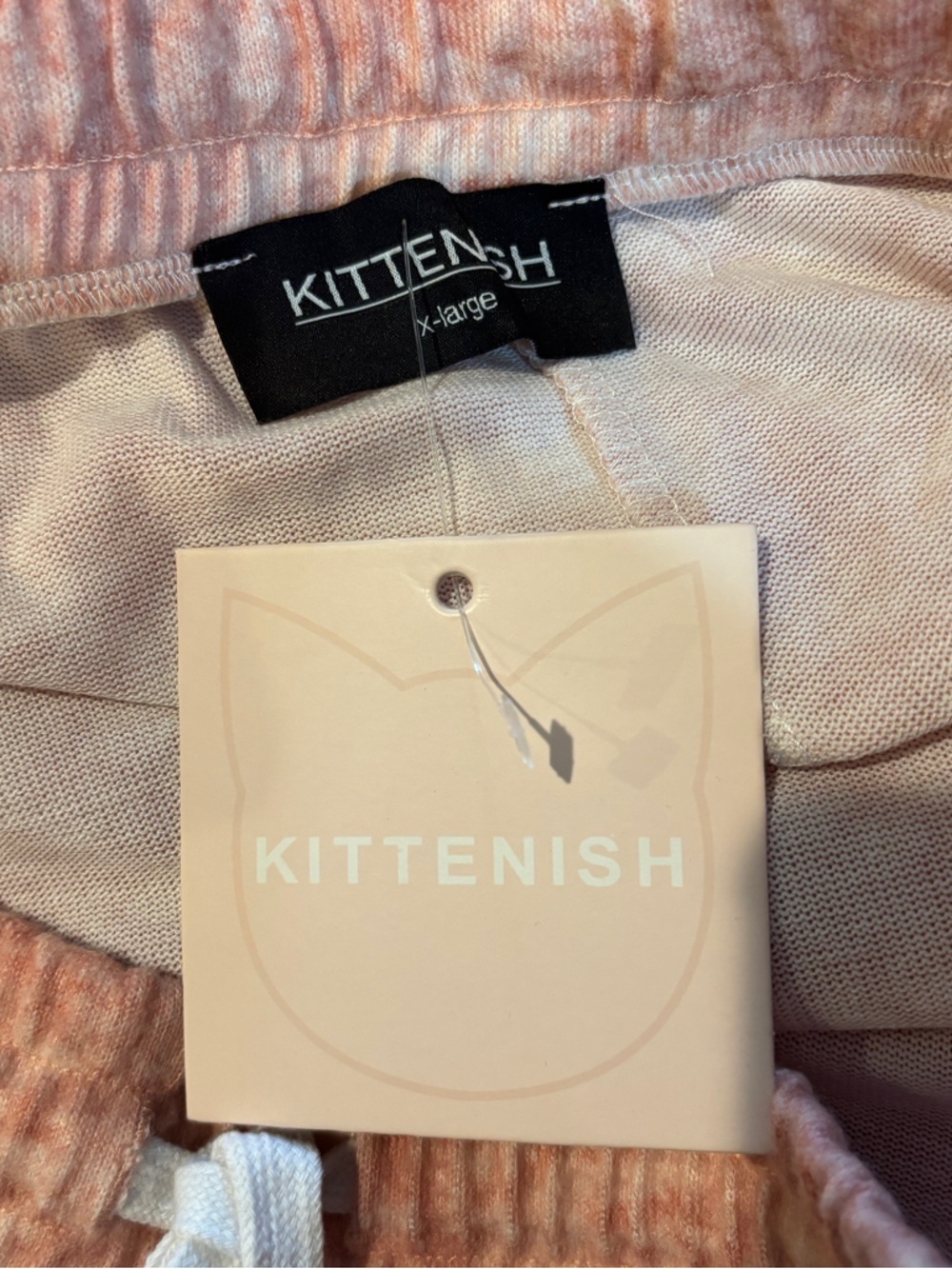 Kittenish Blush Pink White Marble Lounge Joggers-NWT - Picture 5 of 6